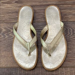 Coach Debbie Embossed Flip Flops